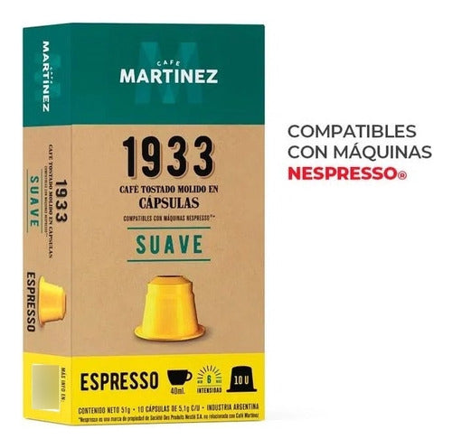 Café Martinez Espresso Capsules, Smooth Espresso X30u Nespresso 1