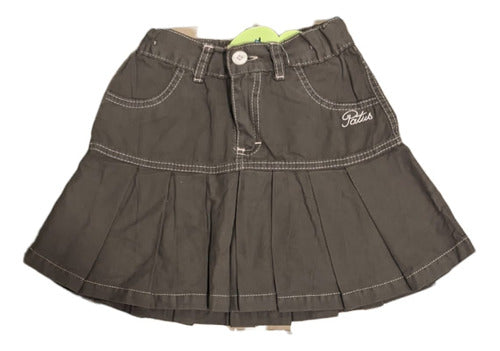 Girl's Patus Pleated Gabardine Skirt 0