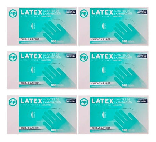 6 Latex Disposable Examination Gloves x 100 Units 0