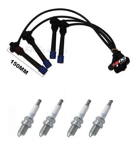 NGK Spark Plug Kit with Cables for Chery Tiggo 2.0 2010 to 2015 150mm 0