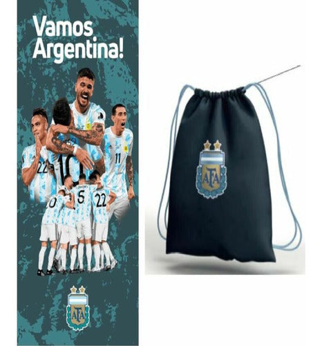 2 Argentina Beach Towels with Backpack 70x150cm Official Licensed 1
