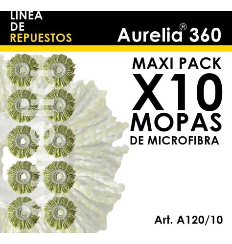 Set of 10 Aurelia 360 Microfiber Mop Replacements 0