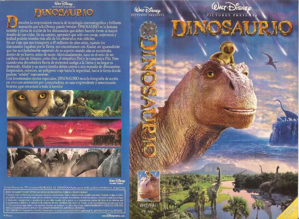 Dinosaur VHS Tape Disney 2001 Castilian Language New - Classic Animated Film