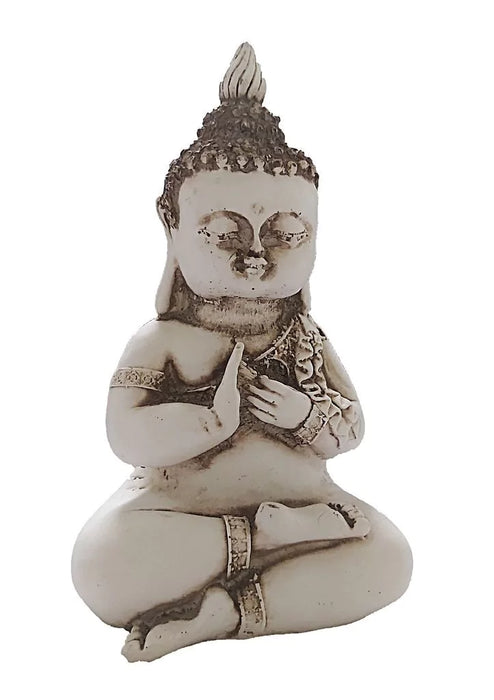 Handcrafted Resin Buddha Statue, 21 cm x 12 cm, Exquisite Artisan Finish - Estatua Buda de Resina Hecha a Mano