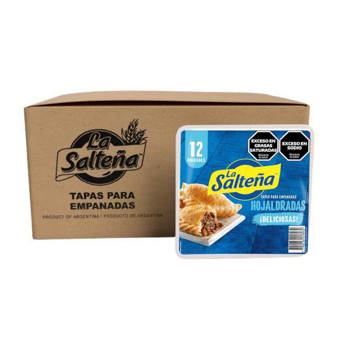 La Salteña Tapa De Empanadas Hojaldradas Ideal Para Horno Classic Empanadas Dough Disc - Puff Pastry, 12 discs ea x 24 packs (288 discs)