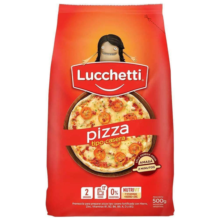 Lucchetti Pizza Flour Ready to Make Harina para 2 Pizzas, 500 g / 17.6 oz
