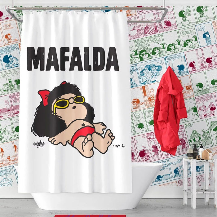 Mafalda Combo: Curtain, Protector, Metal Hooks & Rug Set - Home Decor | 180 cm x 180 cm