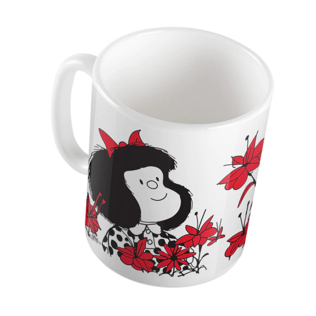 Mafalda Comic Argentinian Ceramic Butterfly Mug - Screen Printed