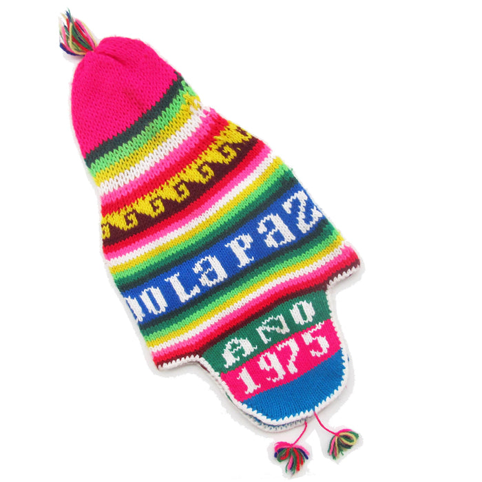 Mamakolla Handcrafted Earflap Hat for Kids 0-3 Years - Colorful Striped Beanie with Ear Flaps