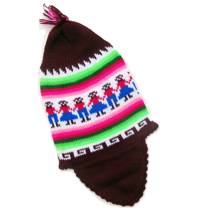 Mamakolla Handcrafted Earflap Hat for Kids 0-3 Years - Colorful Striped Beanie with Ear Flaps