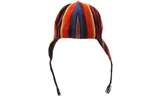 Mamakolla Unique & Unrepeatable Inca Warrior Handmade Simil Hat for Adults with Earflaps - Artisanal, One-of-a-kind Motifs