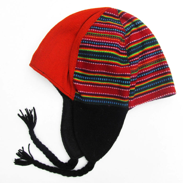 Mamakolla Unique & Unrepeatable Inca Warrior Handmade Simil Hat for Adults with Earflaps - Artisanal, One-of-a-kind Motifs