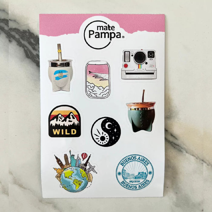 Mate Pampa | XL Decorative Sticker Set: Various stickers for Thermos, Phone, and More - Unique Decoration