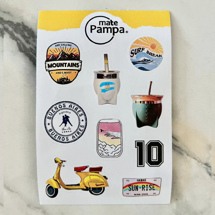 Mate Pampa | XL Decorative Sticker Set: Various stickers for Thermos, Phone, and More - Unique Decoration