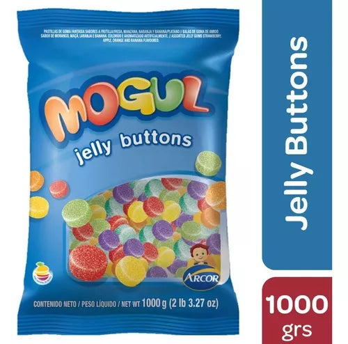 Mogul Gomitas Clásicas Jelly Buttons Large Bag, 1 kg / 2.2 lb