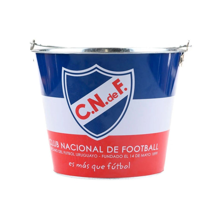 Nacional Uruguay Metal Cooler with Handles - Official Product - 15 L Capacity - C.N.de F. Shield - Authentic Decano Del Futbol Uruguayo Merchandise