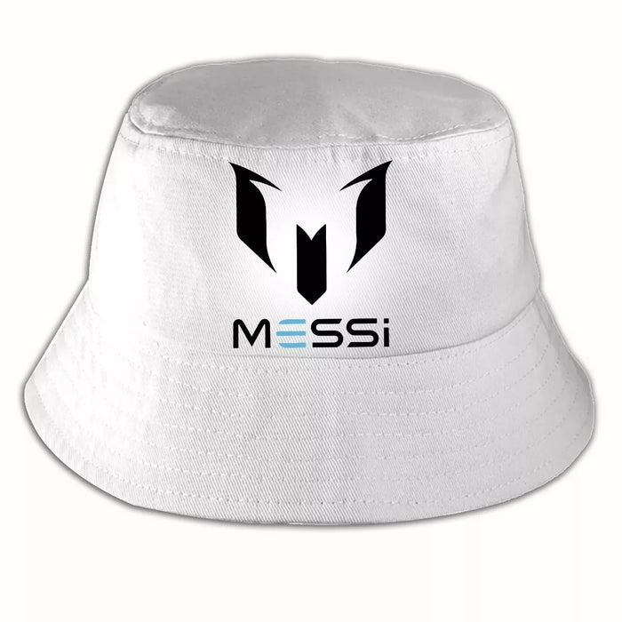 Premium Quality Black and Sky Blue Messi Logo Piluso - Stylish Print - Bucket Hat