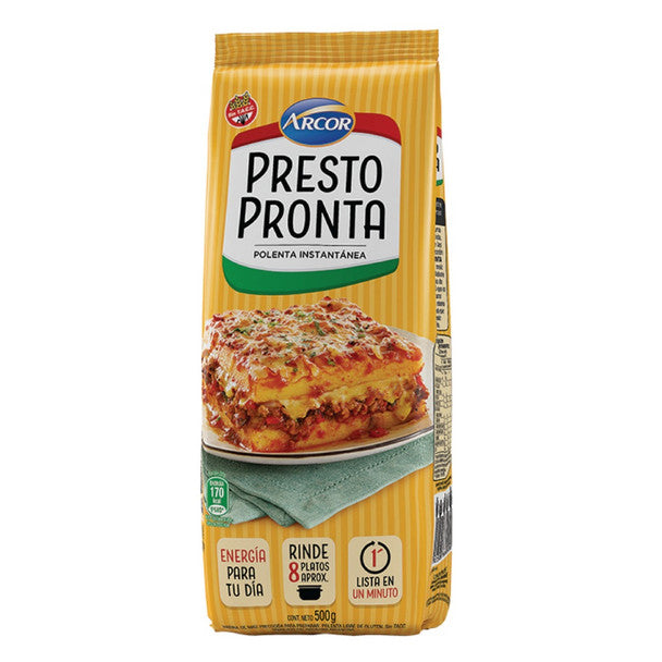 Presto Pronta Polenta Instantánea Classic Corn Meal Ready In One Minute, 500 g / 1.1 lb