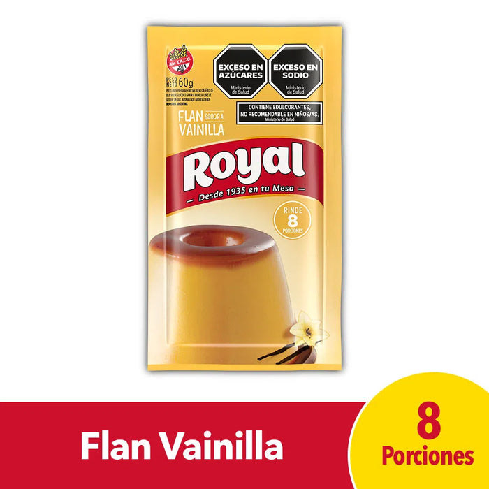 Royal Vainilla Ready to Make Flan, 8 servings per pouch, 60 g / 2.11 oz (Pack of 6)