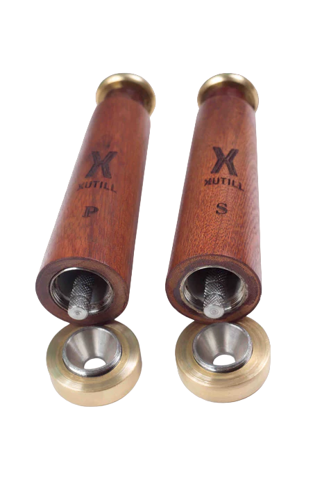 Xutill | Premium Telescope Salt and Pepper Grinder Set in Crystal Clear Acetate Case - Duo Seasoning Mill Set Molinillos Salero & Pimentero