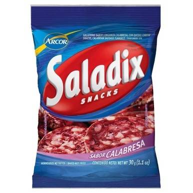 Saladix Calabresan Salami Snacks, Baked Not Fried, 30 g / 1.05 oz pouch (pack of 6)