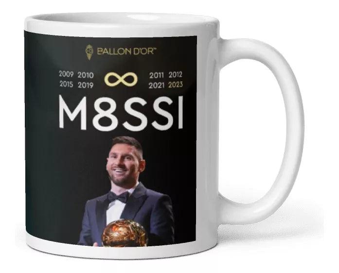 The Best of All: Ceramic Messi 8 Ballon D'Or Mug - M8SSI