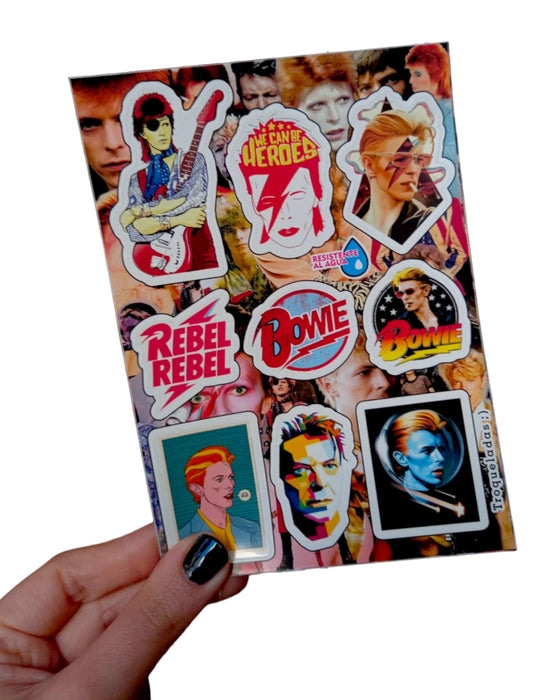 Ameba | Bowie Tribute Sticker Board - Waterproof/Heat Resistant - Collectible Music Decor for True Fans
