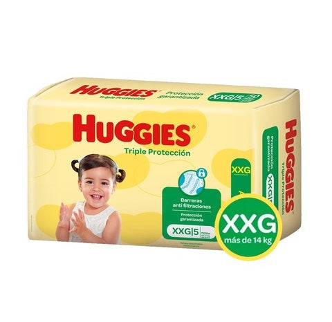 Huggies Pañales XXG Baby Diapers XXL Size Disposable Baby Diapers Triple Protection 31+ lb, 3 packs of 8 (24 count)