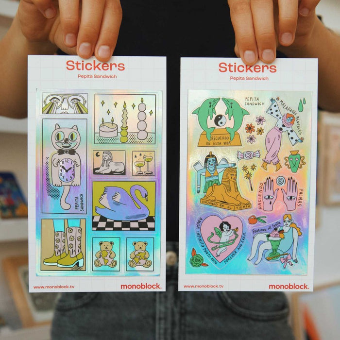 Monoblock | Pepita Sandwich Holographic Sticker Sheet - Sparkling Decor for Playful Accents