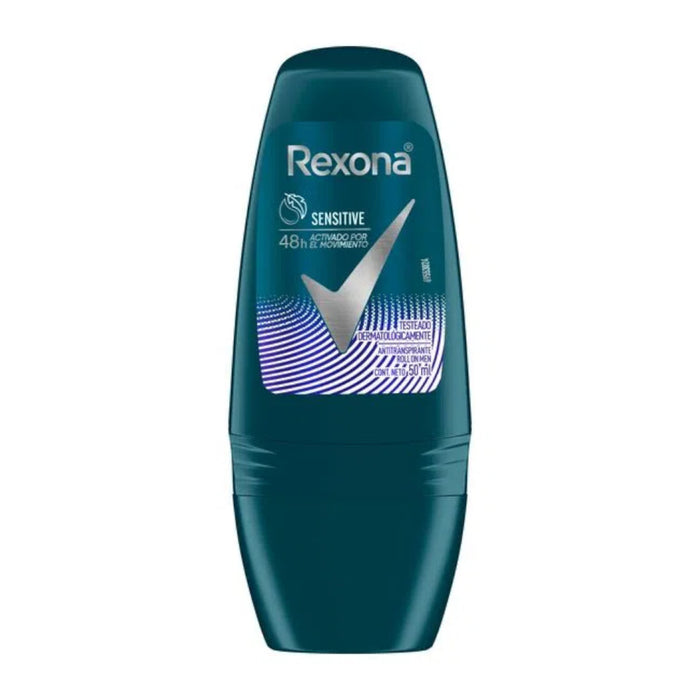Rexona Sensitive Men Antiperspirant Roll-On Deodorant for All-Day Protection, 50 ml / 1.69 oz fl