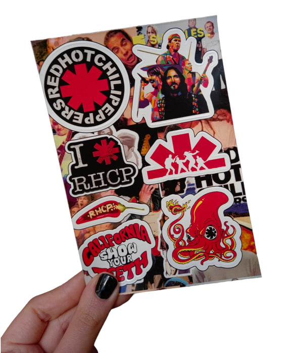 Ameba | RHCP Tribute Sticker Board - Waterproof/Heat Resistant - Collectible Music Decor for True Fans