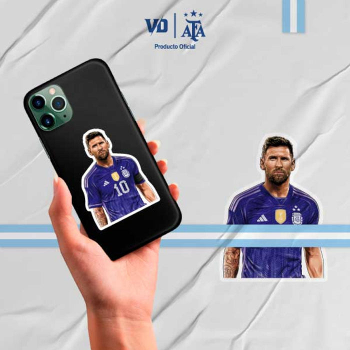 Leo Messi Qatar Sticker - Celebrate the Football Legend with this Vibrant Decal!