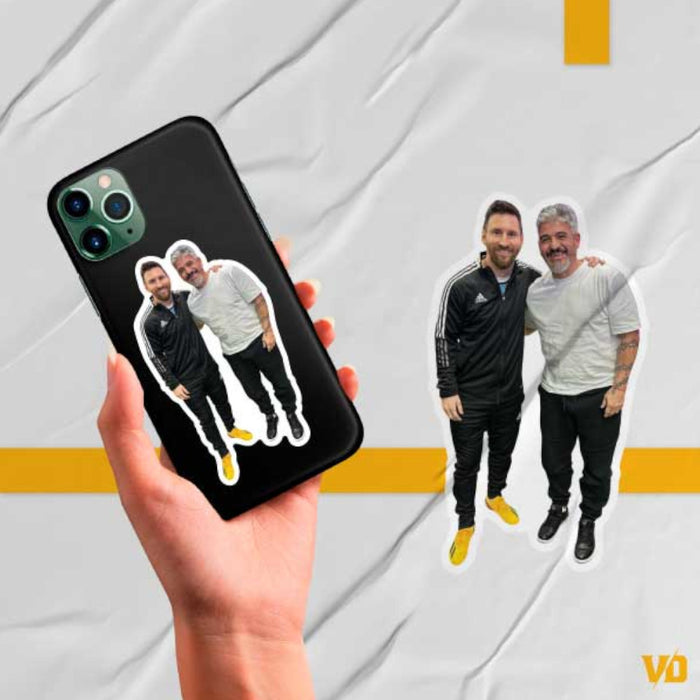 Messi and Ortega Cellphone Sticker - Show Your Support with this Stylish Mobile Accessory