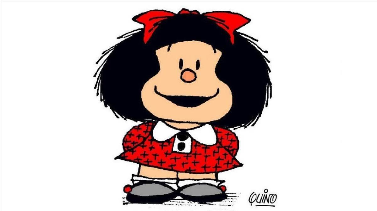 An image of Mafalda in a red dress