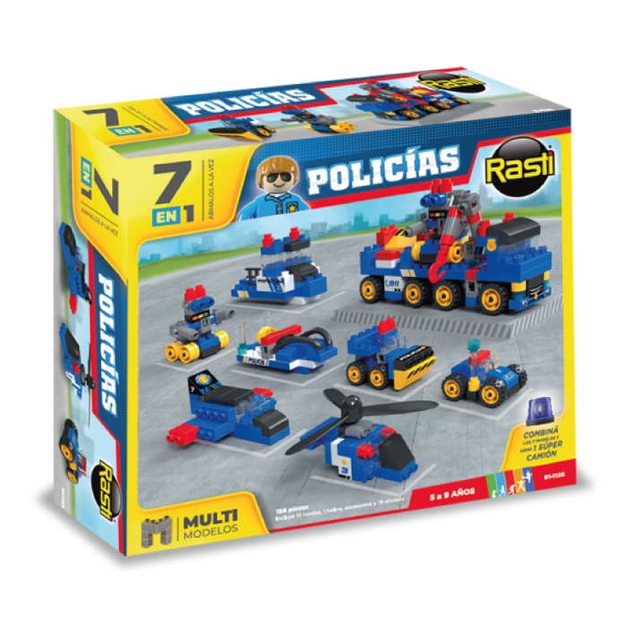 Rasti 7-in-1 Police Multi-Model Set - Ultimate Variety for Creative Play