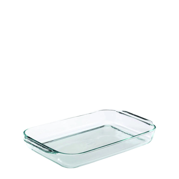 Pyrex Fuente Rectangular Basics Glass Loaf Pan: Tempered Glass for Baking & Serving Convenience - 1.9L Capacity