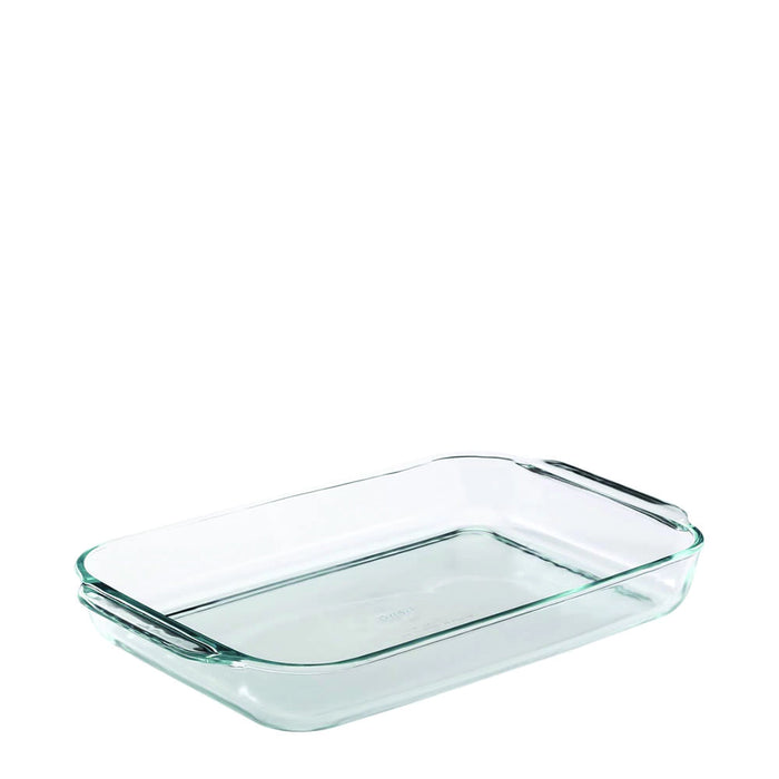 Fuente Rectangular Pyrex Basics Glass Rectangular Serving Dish: Versatile for Cooking and Serving - 2.8L Capacity