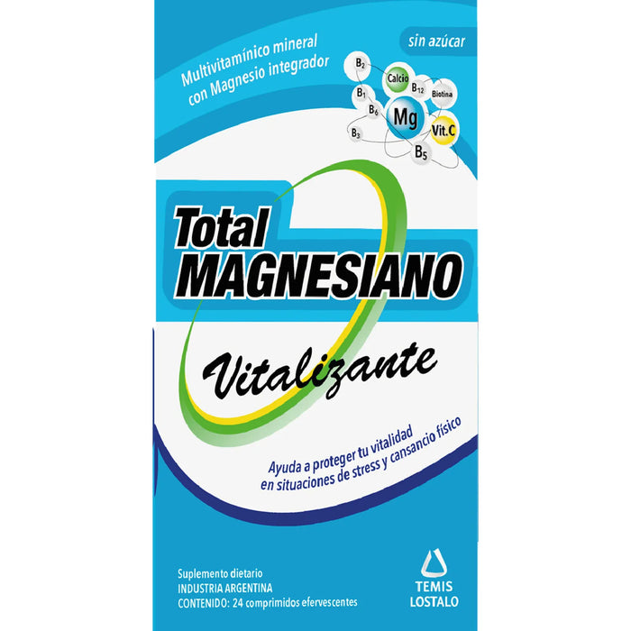 Suplemento Dietario Revitalizante Total Magnesiano - 24 Comprimidos Efervescentes | Aumenta Energía y Vitalidad