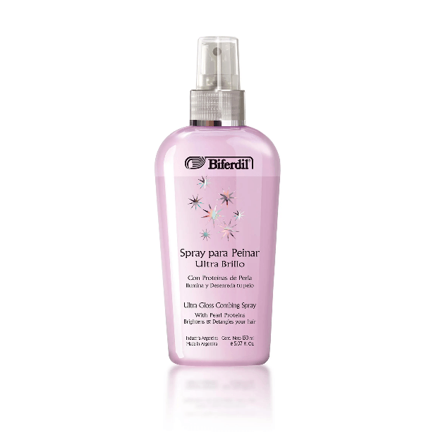 Biferdil Ultra Shine Styling Spray with Pearl Proteins 150ml - Adds Gloss, Smoothness & Manageability