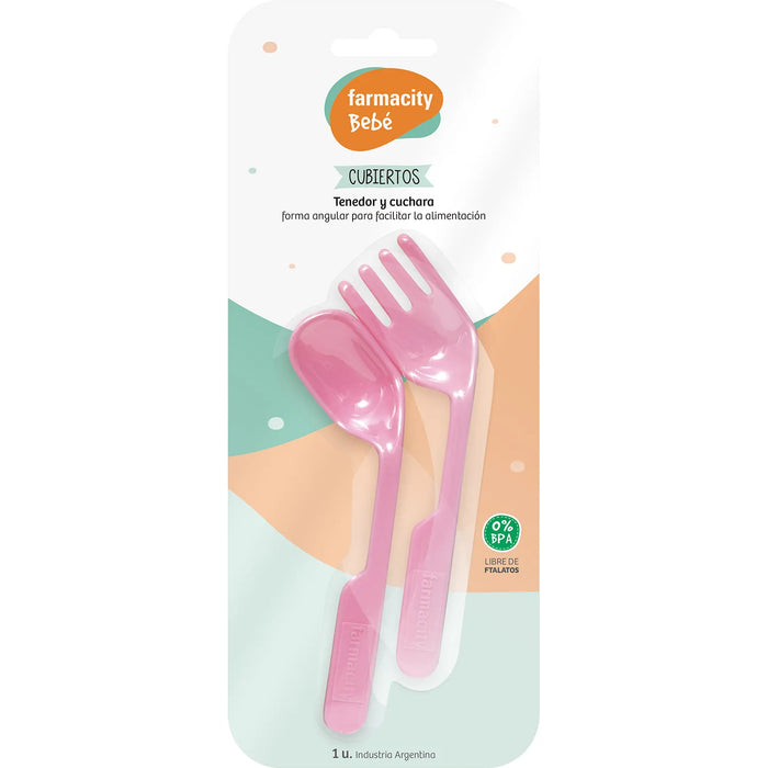 Farmacity | Cubiertos Bebé Baby Cutlery Set - Spoon and Fork Combo for Happy Meals