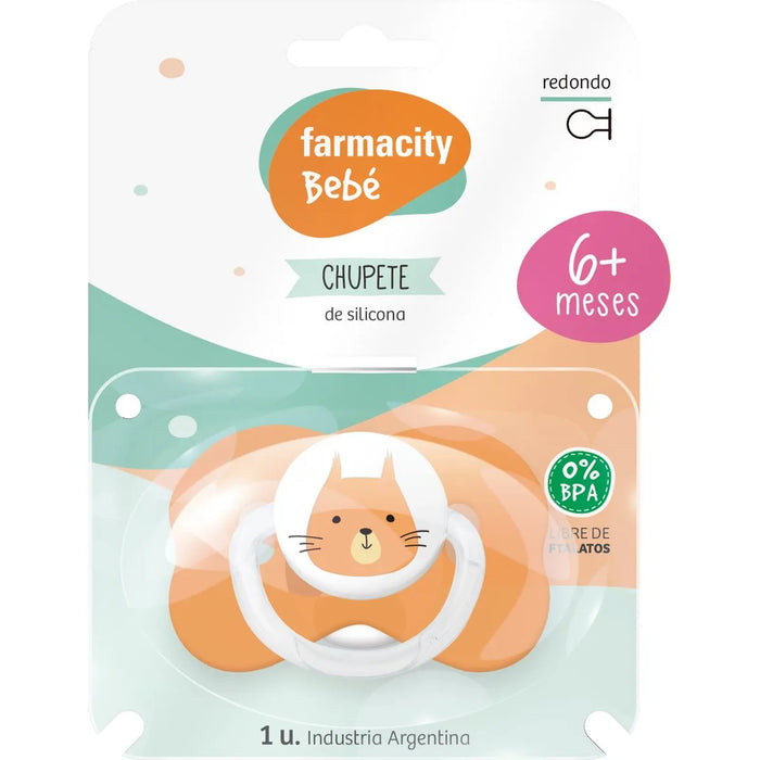 Farmacity | Chupete Baby Round Silicone Pacifier - 6+ Months, Soothing Comfort for Happy Infants