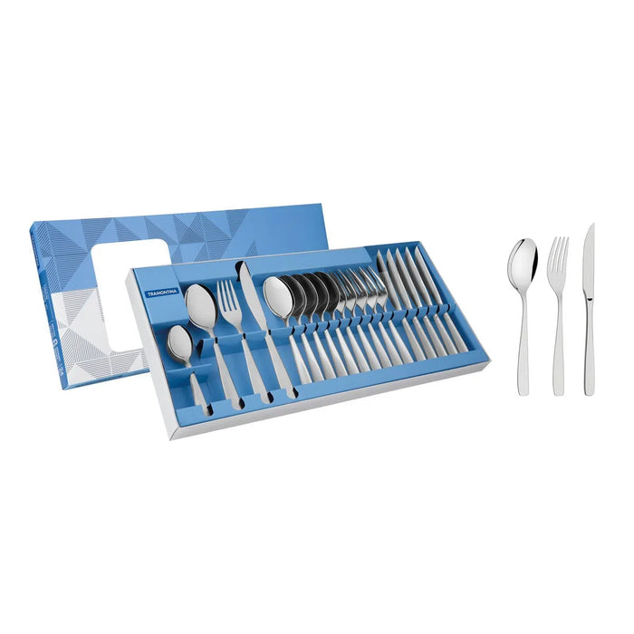 24 Piece Silverware Set with Steak Knives, Stainless Steel