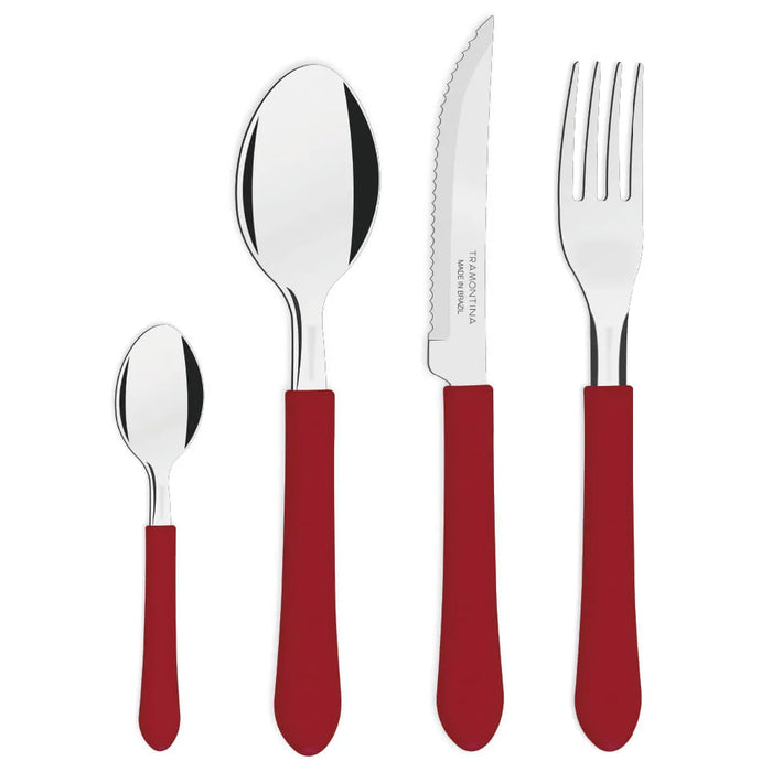 Tramontina Cubiertos Polypropylene Handle 24-Piece Stainless Steel Leme Cutlery Set - Elegant Dining Essentials