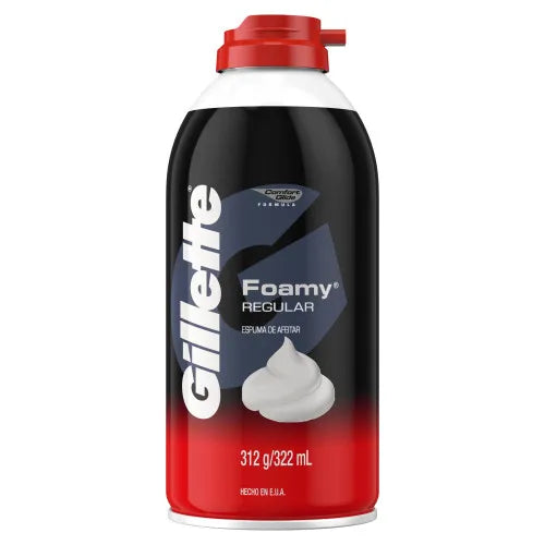 Gillette | Foamy Regular Shaving Foam Espuma Para Afeitar - 312g Can for a Classic and Smooth Shave - Timeless Grooming Essential