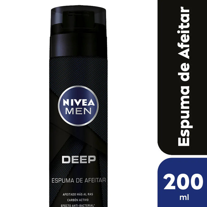 Nivea All-Skin Deep Shaving Foam Espuma Para Afeitar - 200 ml Can for a Luxurious and Smooth Shave - Gentle Skincare Delight