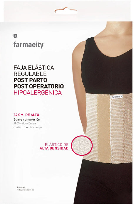 Farmacity | Faja Soft Elastic Postpartum and Surgical Belt - Gentle Support, Medium Size (24 cm)
