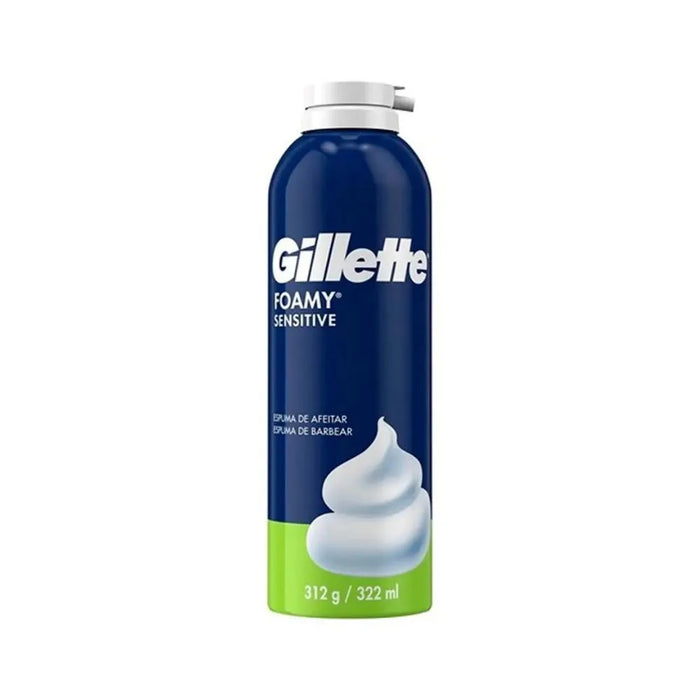 Gillette | Sensitive Foamy Shaving Foam Espuma Espuma Para Afeitar - 322 ml Can for Smooth, Irritation-Free Shave - Gentle Skincare Routine