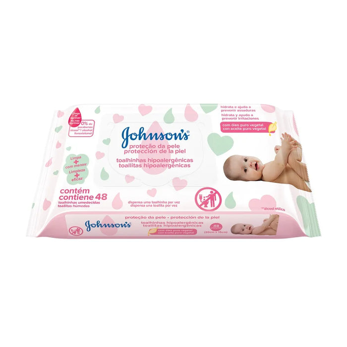 Johnson's Baby | Toallitas Húmedas Baby Extra Care Wet Wipes - 48 Units | Gentle Cleansing, Moisturizing, Sensitive Skin
