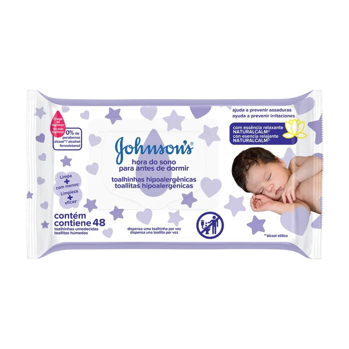 Johnson's Baby | Toallitas Húmedas  Sweet Dreams Wet Wipes - 48 Units | Gentle Cleansing, Calming Fragrance, Bedtime Care