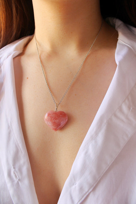 Charm Spell Necklace ~ Cherry Quartz - Enchanting Accessories for Radiant Style